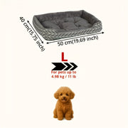 Plush Dog Bed With Removable Cover - Thickened Winter Warm Pet Bed For Large, Medium & Small Dogs, Grey/Black/White, 4 Sizes (Puppy To Xl Breeds), Easy-Clean Polyester, -Friendly Durable Pet, Dog H...