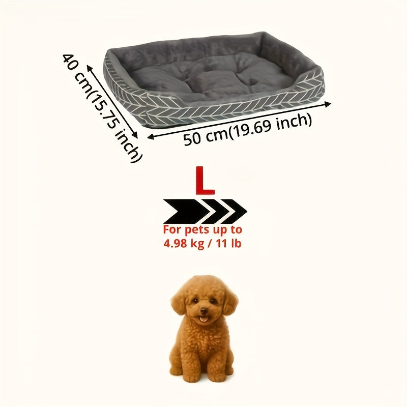 Plush Dog Bed With Removable Cover - Thickened Winter Warm Pet Bed For Large, Medium & Small Dogs, Grey/Black/White, 4 Sizes (Puppy To Xl Breeds), Easy-Clean Polyester, -Friendly Durable Pet, Dog H...