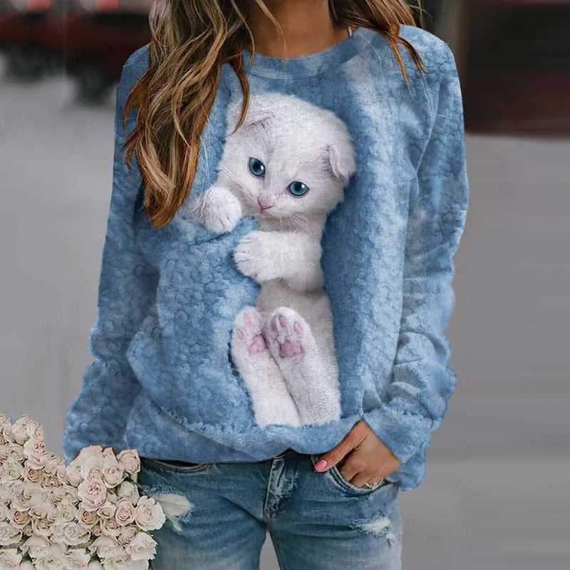 Women's Round Neck Irregular Hem Pullover Sweater