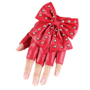 Fashion Faux Leather Half Finger Gloves for Women