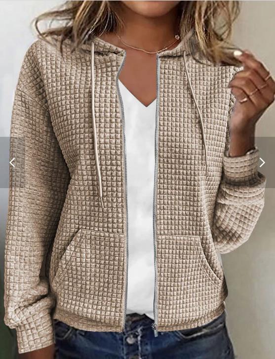 Women's Zipper Hooded Cardigan Sweater Coat