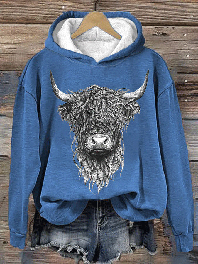 Haunted House 3D Bull Head Graphic Hoodie