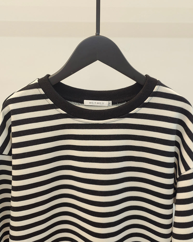 Women's Cozy Striped Knit Pullover Sweater