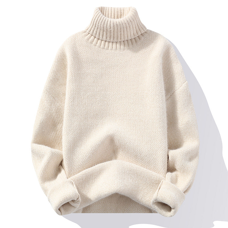 Cozy Solid Turtleneck Knit Sweater for Women