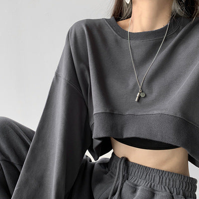 Women's Solid Color Loose Short Sweater