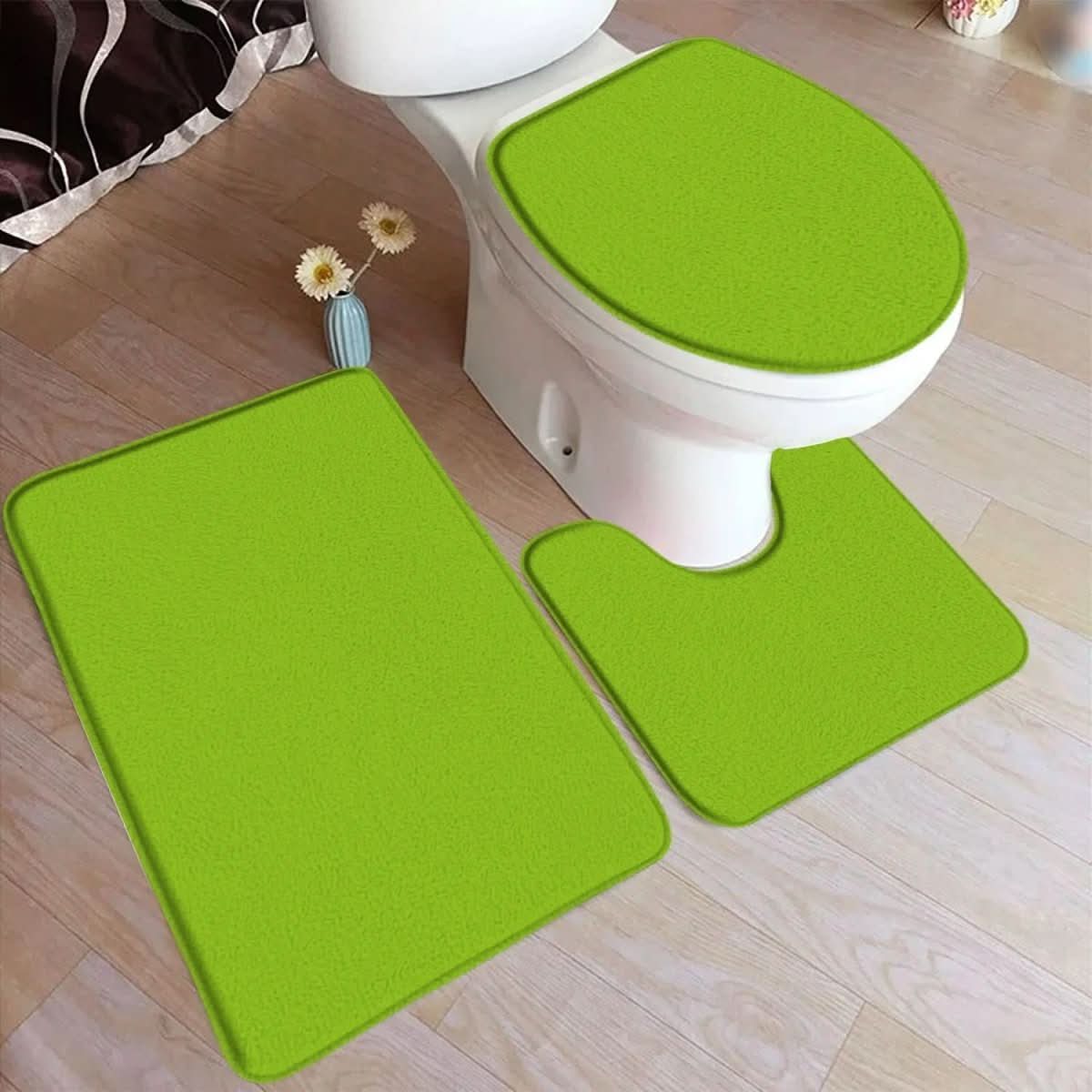 Flannel Bathroom Three Piece Set