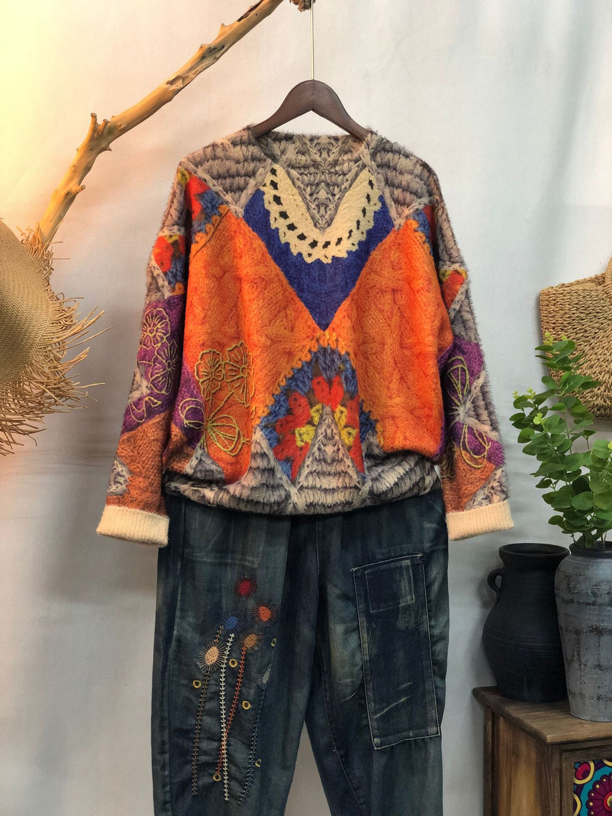 New Women's Loose-fitting Round-neck Sweater for Outerwear