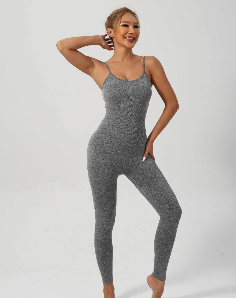 Shapewear Sports Bra Skin-friendly Tummy-control High-sweat Workout Bodysuit Long-style High Elasticity