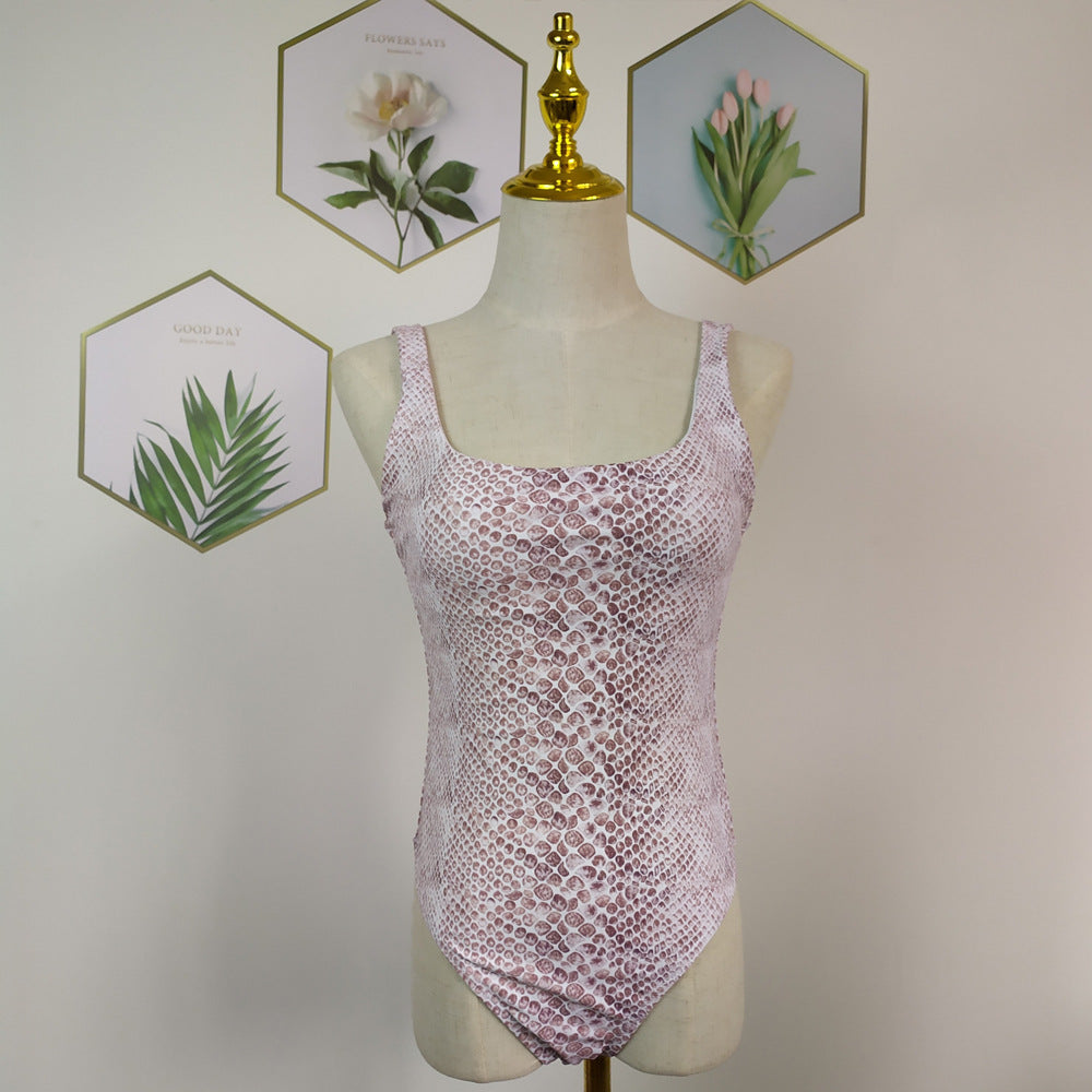 Sexy bikini one-piece printed female swimsuit
