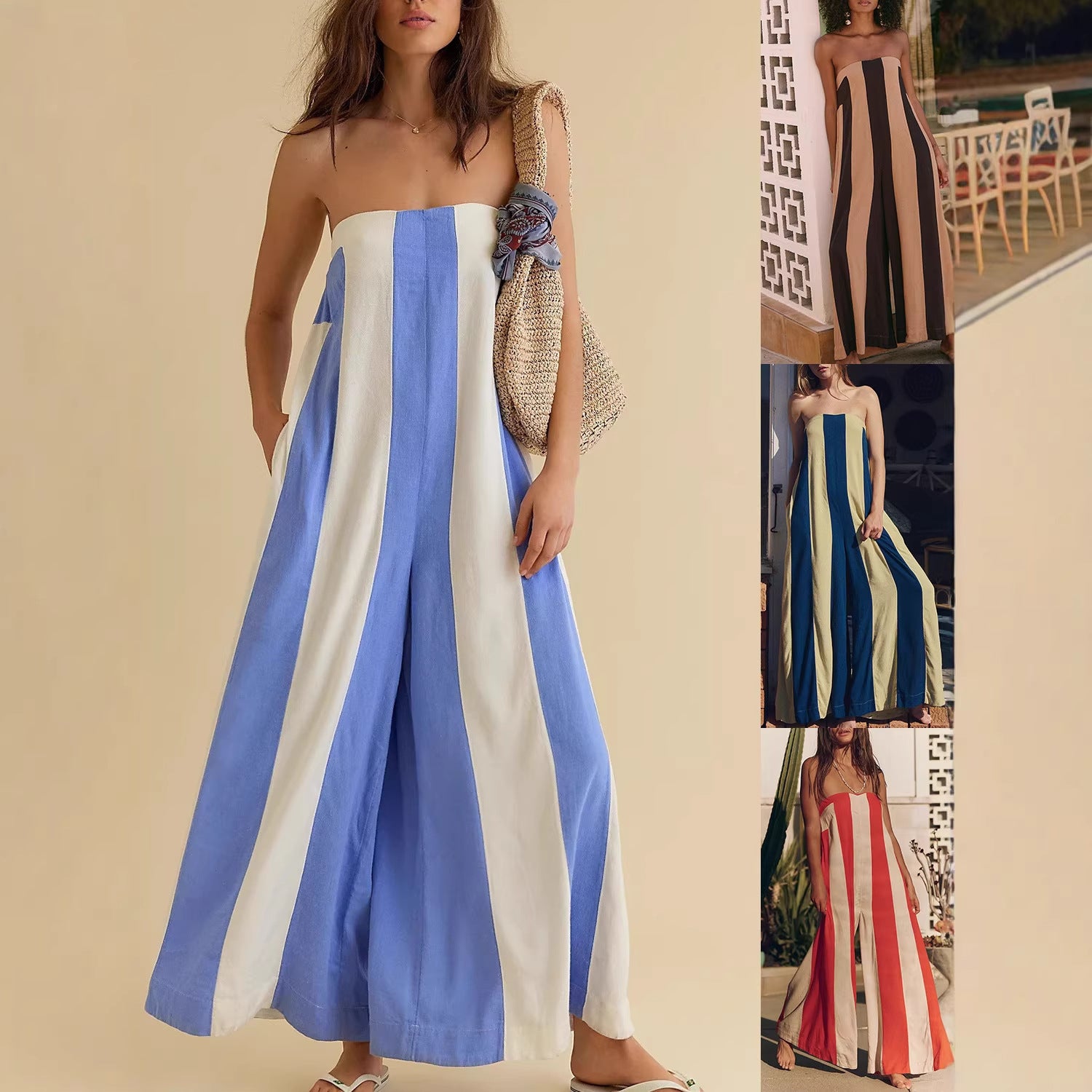 Fashion Top Wide-leg Pants Jumpsuit Women