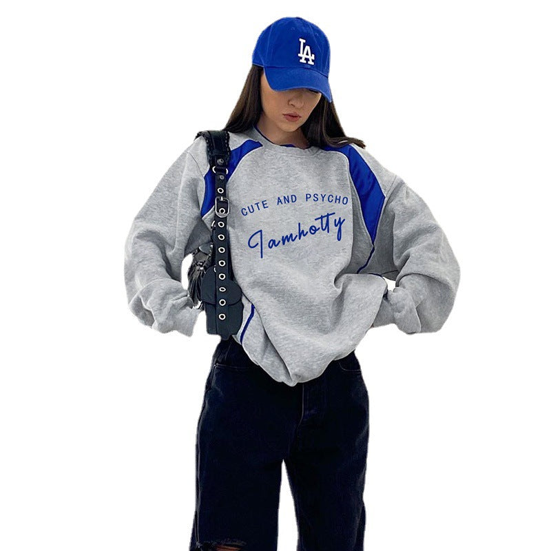 Long-sleeve Top With Contrasting Split Letters
