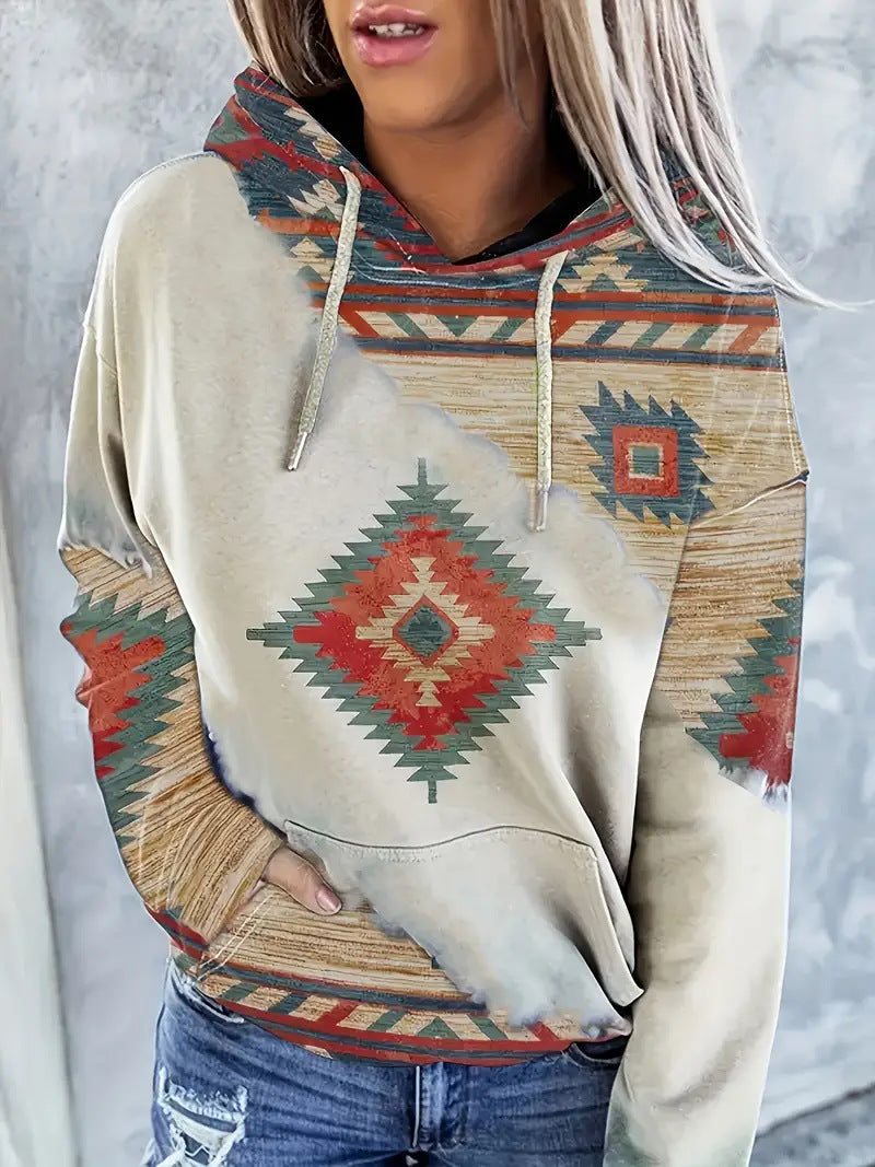 Ethnic Style Women's 3D Graphic Casual Sports Hoodie