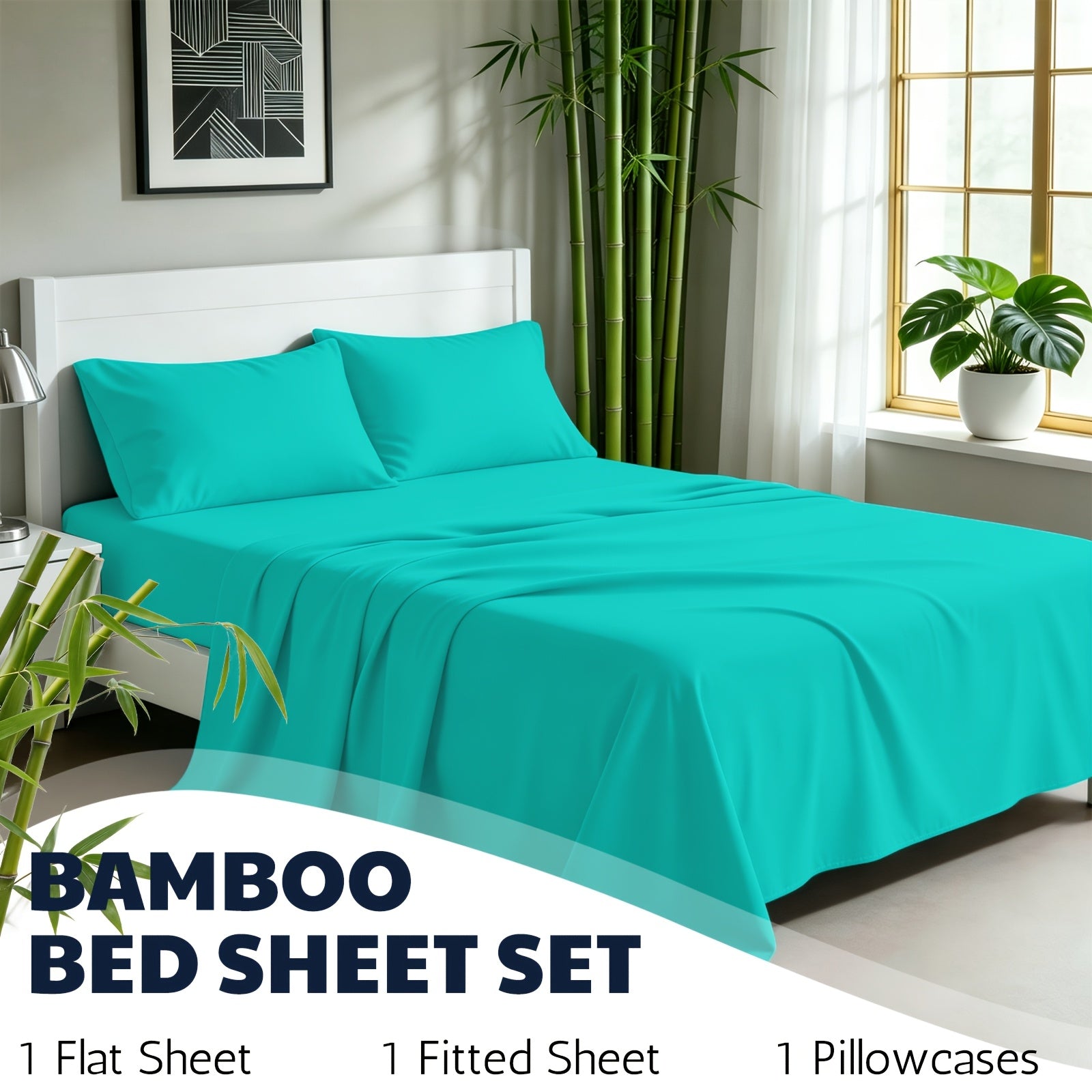 Cooling Bamboo Fiber Sheet Set – 16‑Inch Extra‑Deep Pocket, Twin to King Sizes