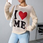 European and American Leisure Love Sweater Loose and Lazy Style