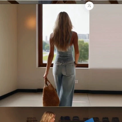 Sexy Blue Button-Down Denim Dress