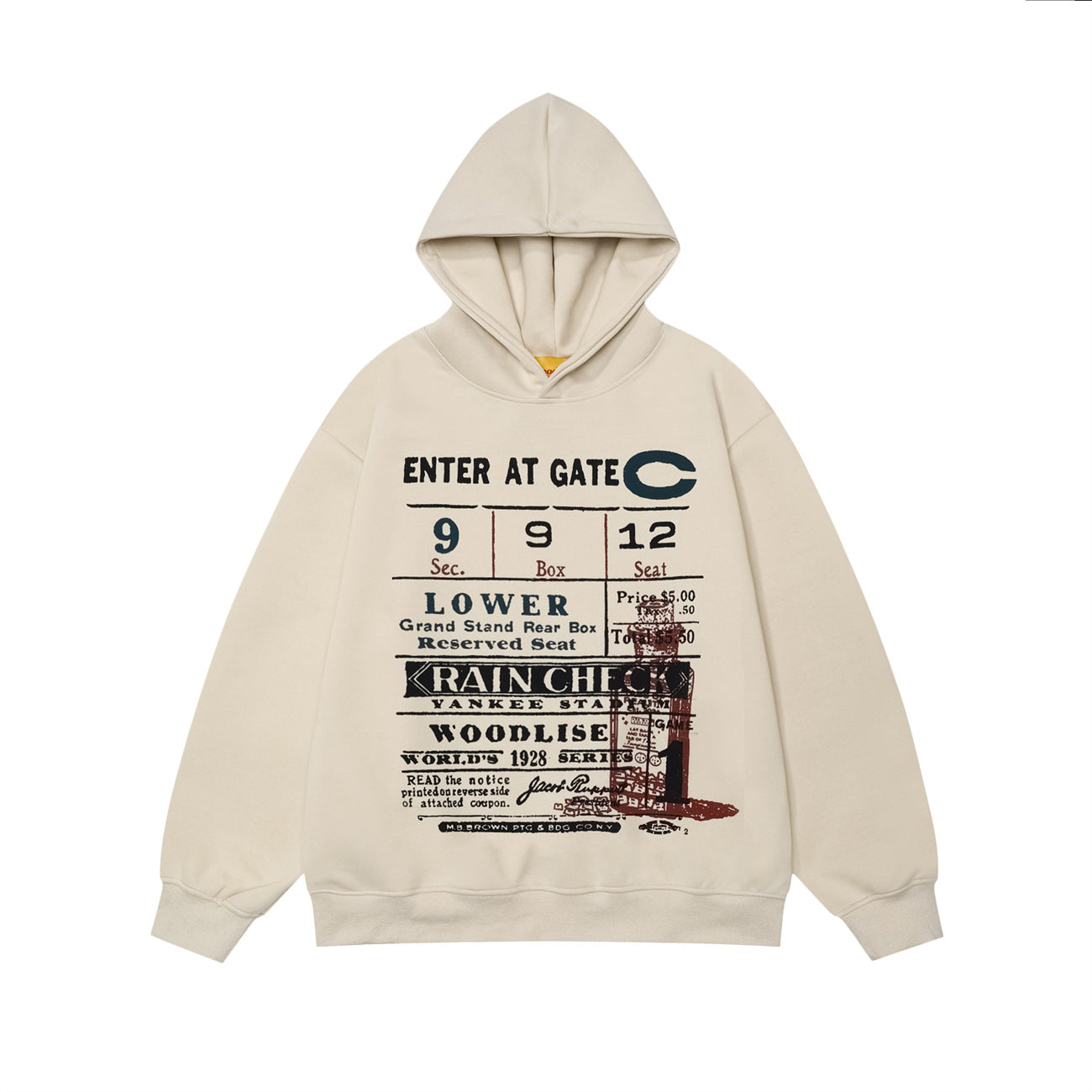 Retro American Oversized Hooded Sweatshirt