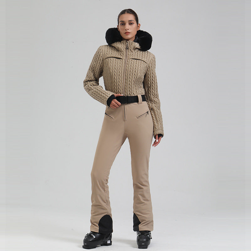 Women's Waterproof Windproof One-Piece Ski Suit