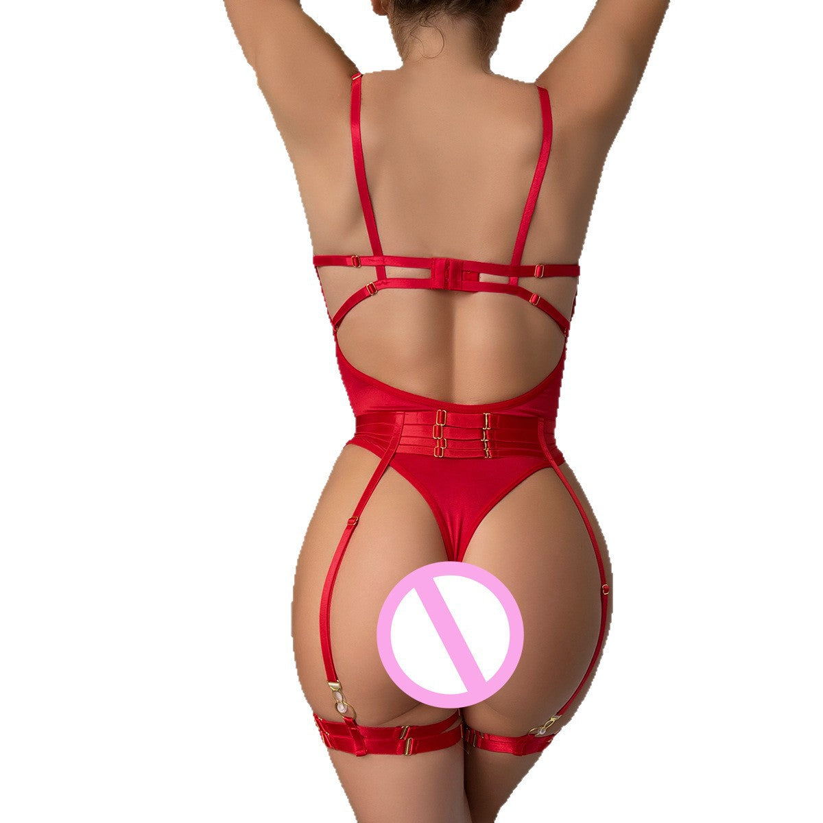 Sheer Mesh Push-Up Open-Back Shaping Lingerie