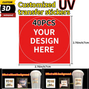 Custom UV Printed Crystal Stickers – Transparent Self‑Adhesive, 20 or 40 Pieces for Packaging, Cards, Weddings and More