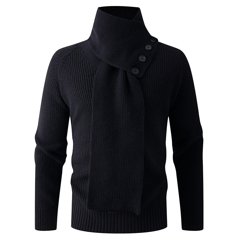 A Thick High-neck Sweater with a Strong Sense of Knitwear Design