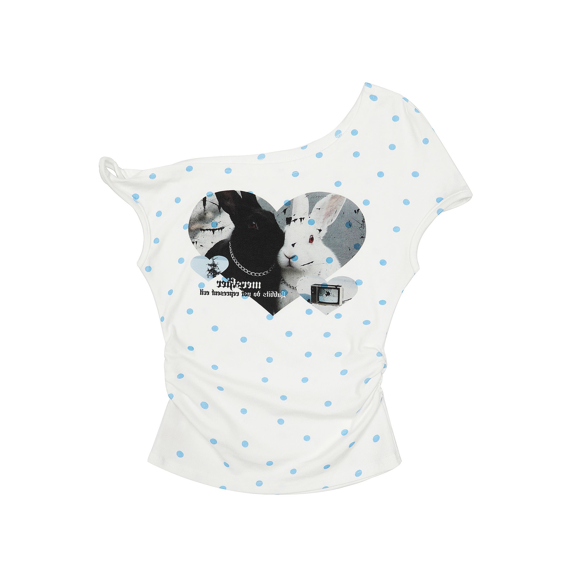 Retro Off-Shoulder Polka Dot Tee – Flirty, Flowy, Effortless Style