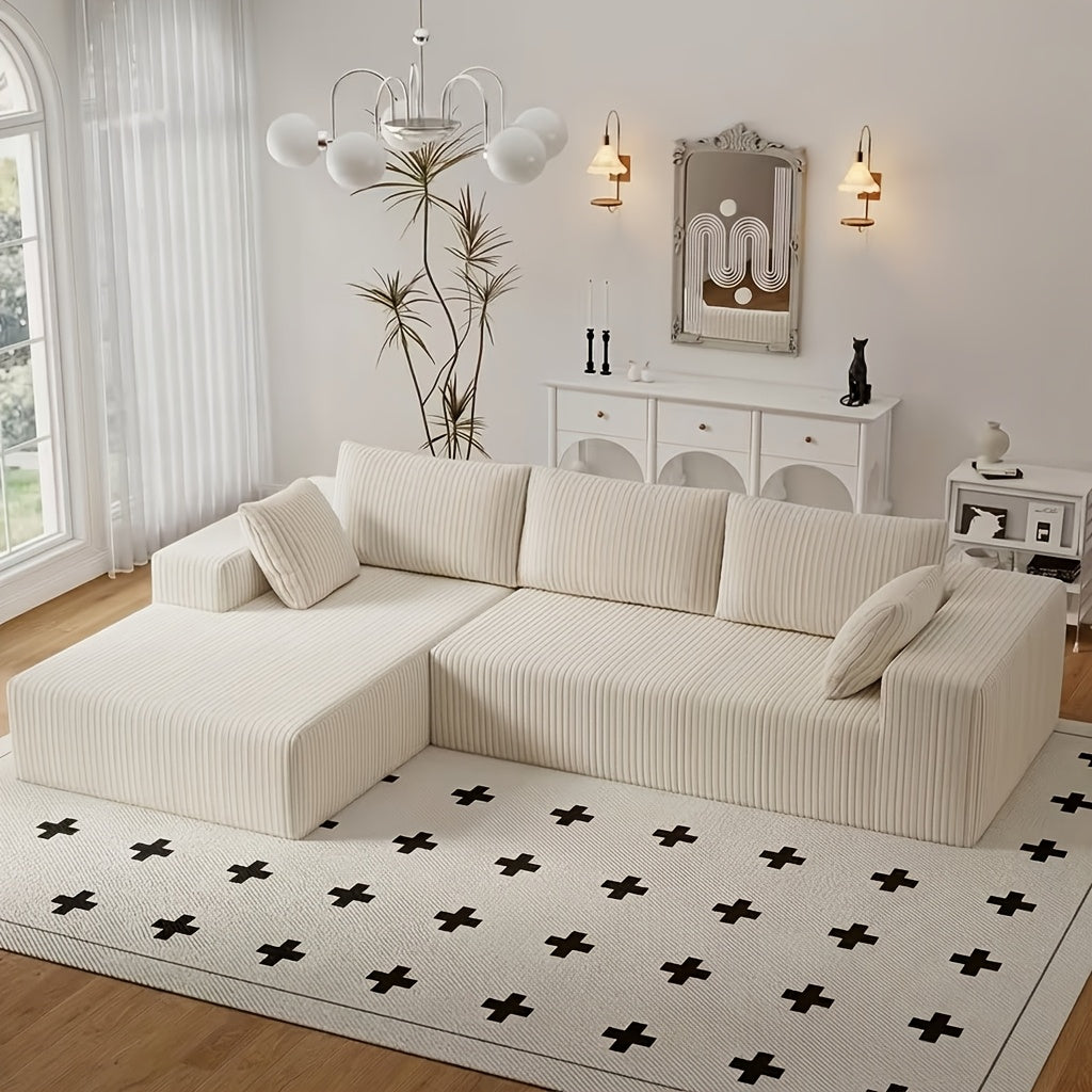 96 Inch L-Shaped Cloud Sofa Set for Living Rooms and Bedrooms