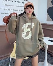 Plush Velvet Padded Hooded Sweatshirt