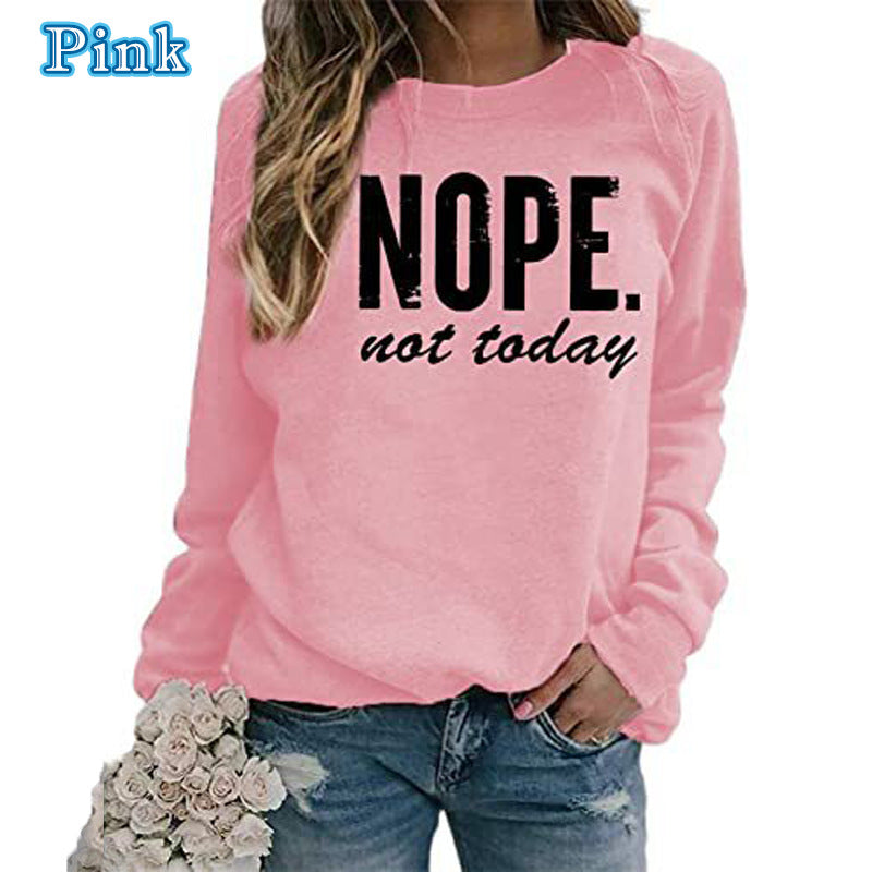 Harajuku Letter Print Round Neck Women's Sweatshirt