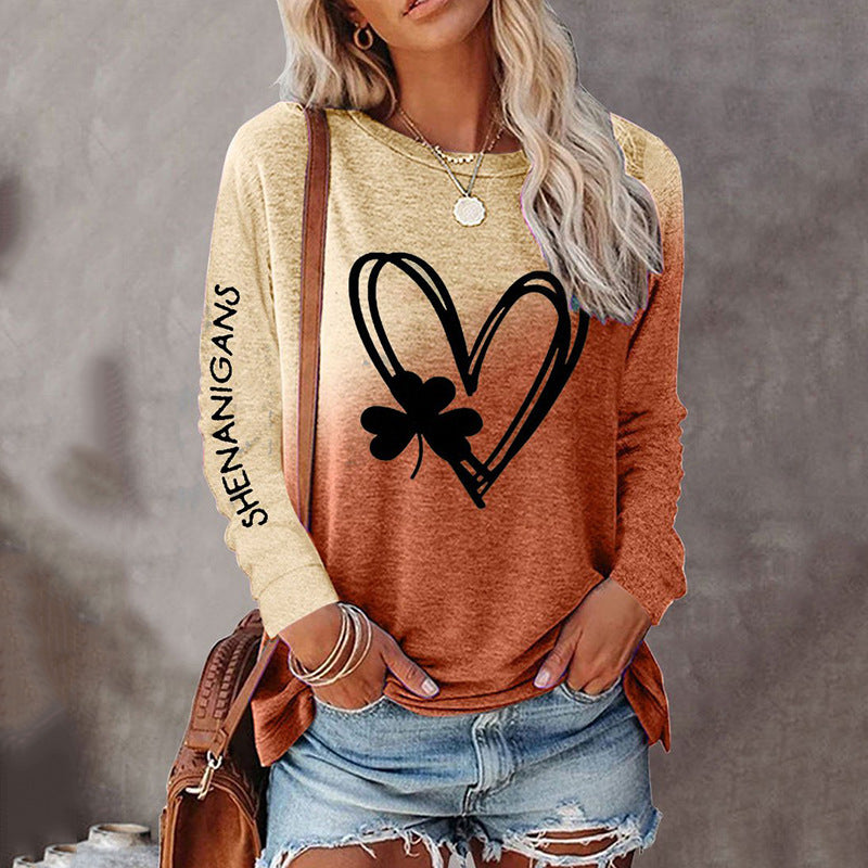 Casual Cartoon Digital Print Loose Pullover Hoodie
