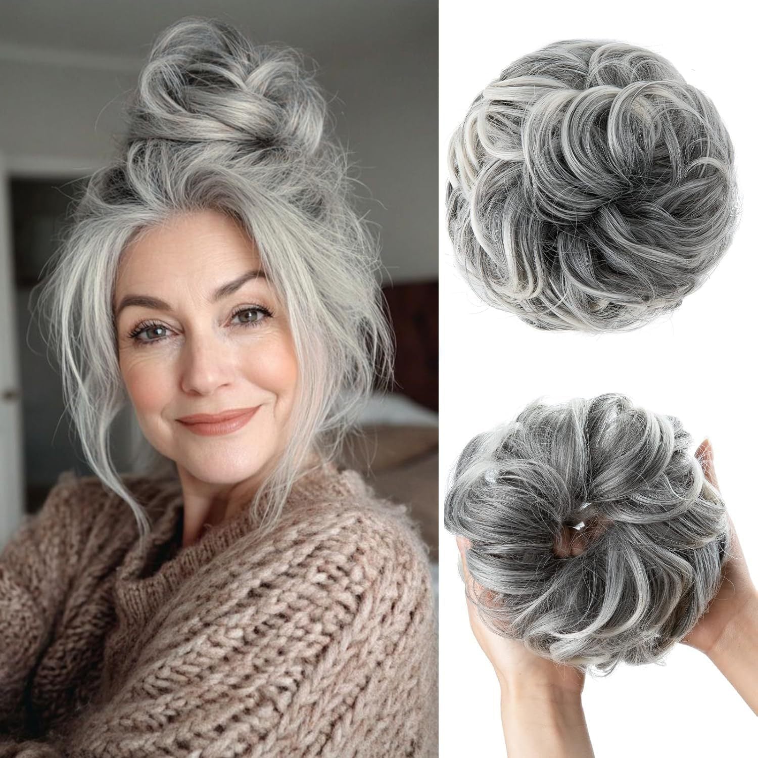 Silk Hair Tie for Natural Curls and Voluminous Bun Styles