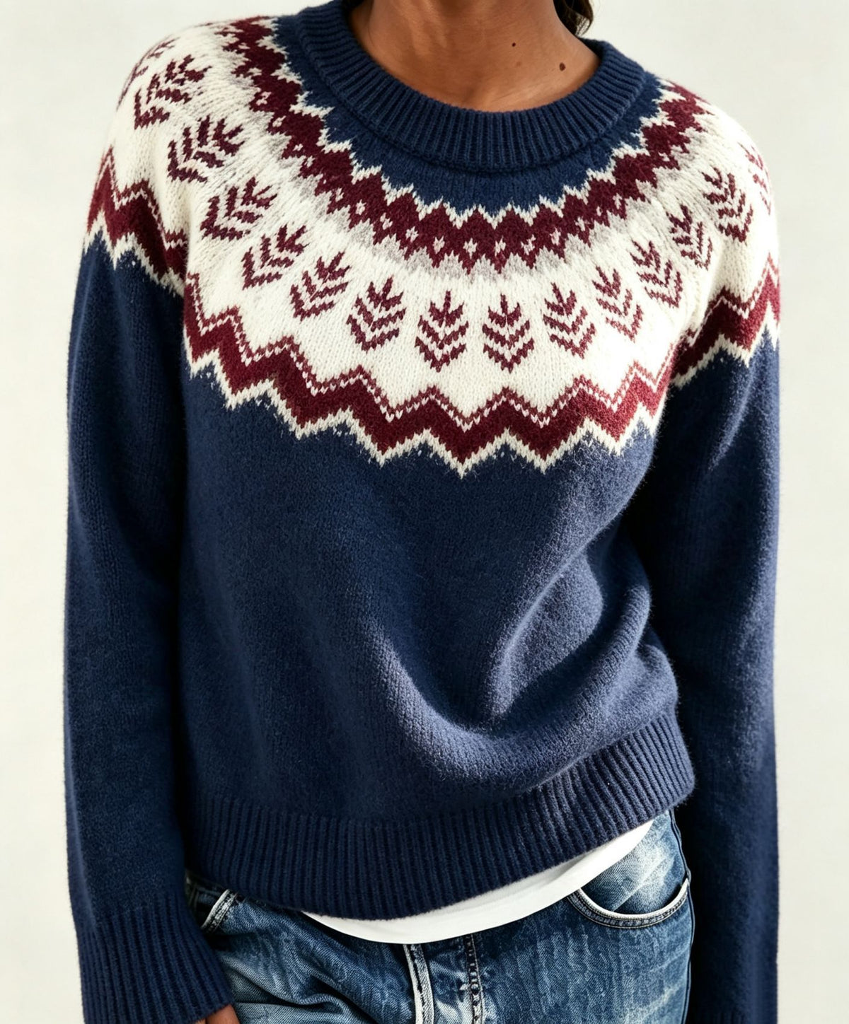 Round Neck Multicolor Loose Fashion Sweater Women