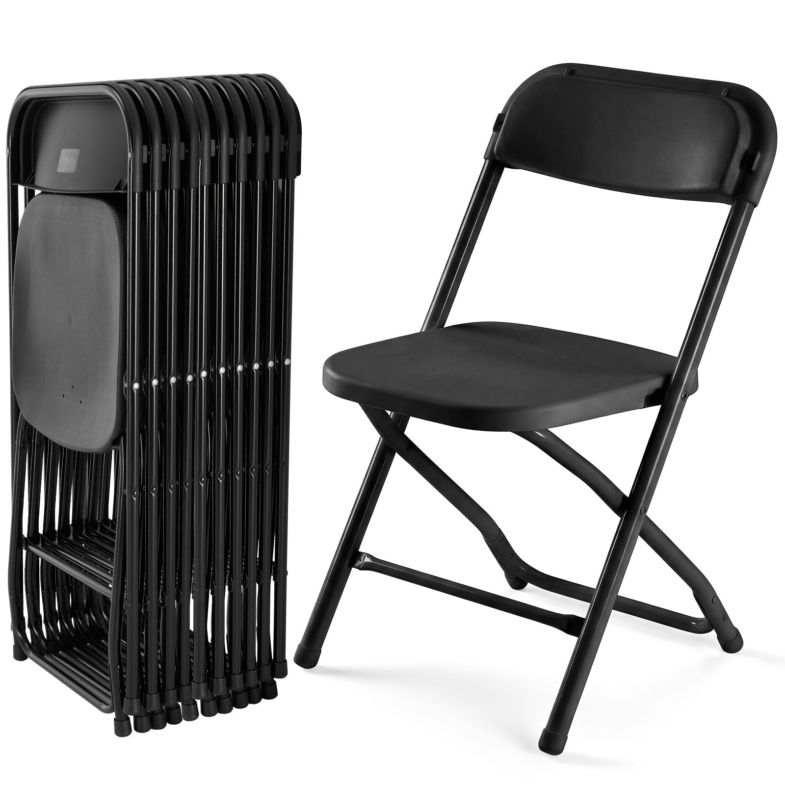 Heavy-Duty Plastic Folding Chair with 330 lb Capacity