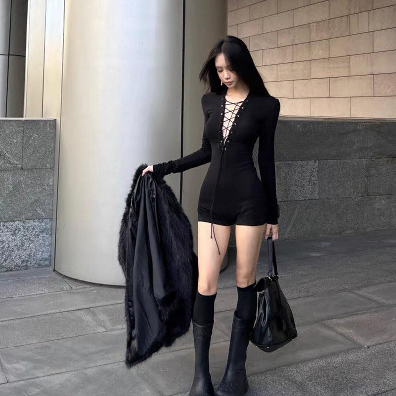 Women's Casual Hollowed-Out Fitted Jumpsuit