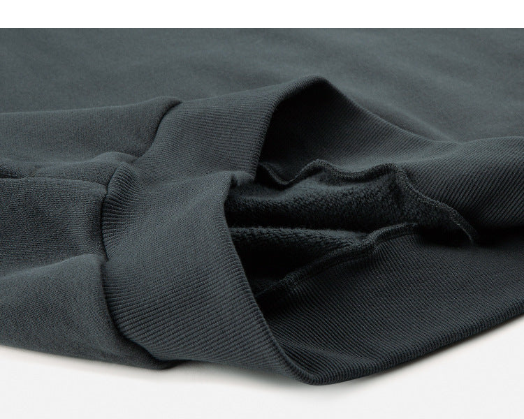 Unisex Fleece-Lined Drop Shoulder Casual Pullover Sweater