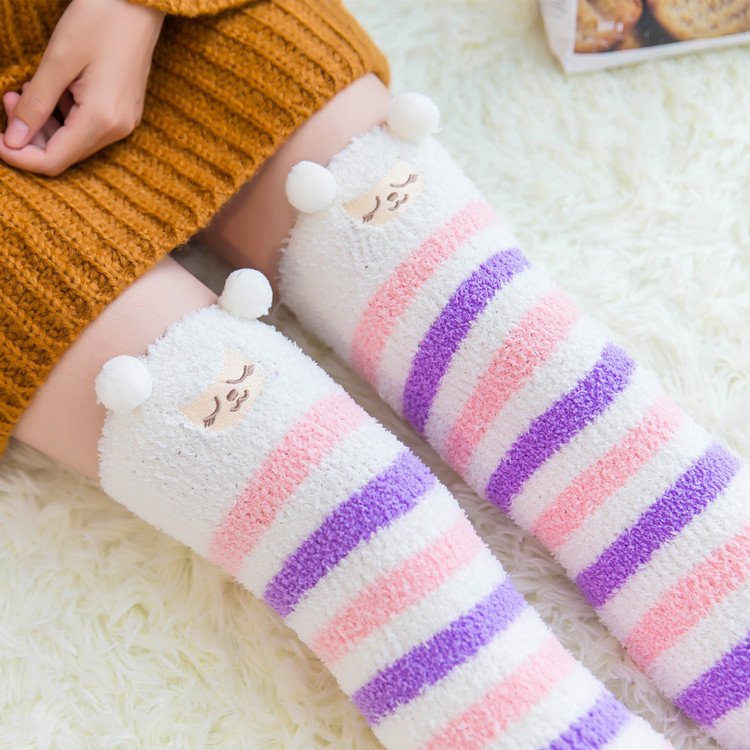 Thick Knee-High Socks for Women - Cozy Cartoon Designs