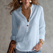 Plus-Size Women's Loose-Fit Long Sleeve Top – Light & Bright Colors