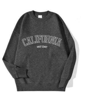 Plus Size Round Neck Print Sweatshirt