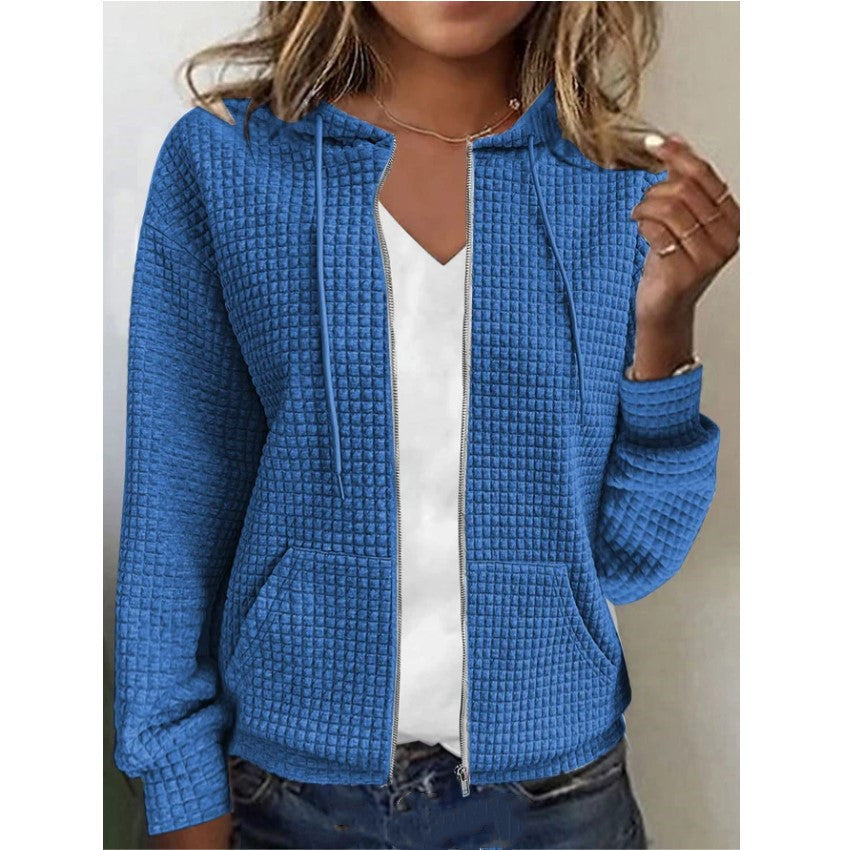 Women's Zipper Hooded Cardigan Sweater Coat