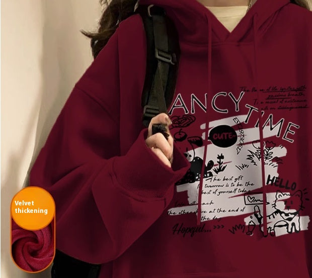 Plus Cashmere Slimming Women's Winter Hoodie