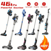 INSE Vacuum Cleaners For Home, 46KPa, 6-in-1 Rechargeable Powerful Handheld Vacuum Cleaner/High Suction/Detachable Battery, Running Time 45 Minutes, 50.5 Oz Dust Cup, LED Brush, Vacuum Cleaners For...