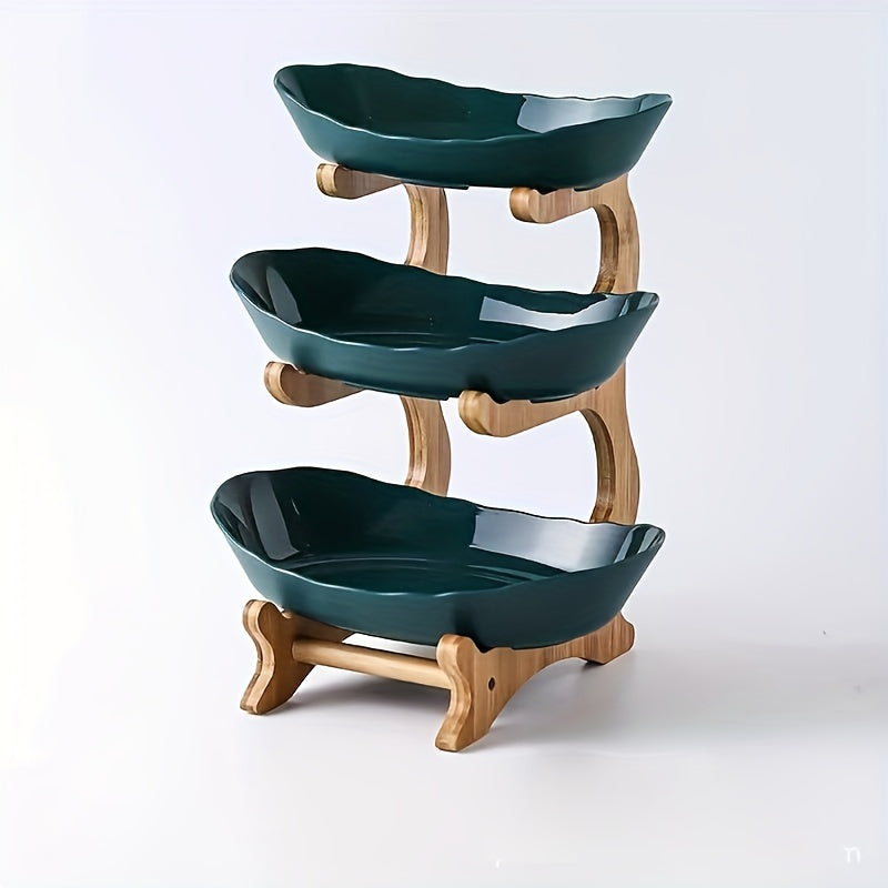 2-Tier or 3-Tier Heavy-Duty Plastic Fruit Stand with Curved Shelves