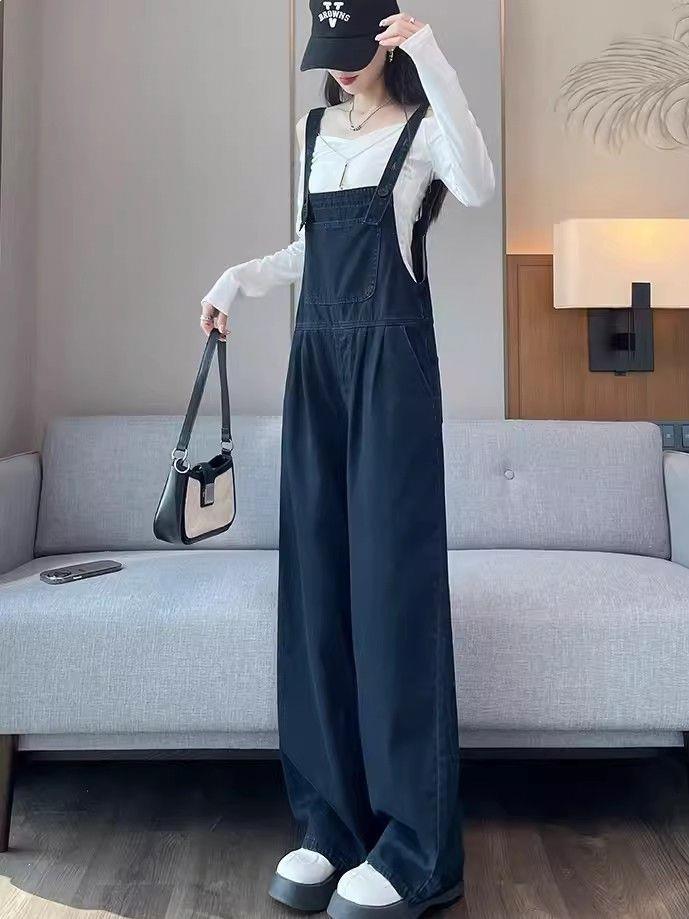 Vintage Wide-Leg Denim Workwear Jumpsuit