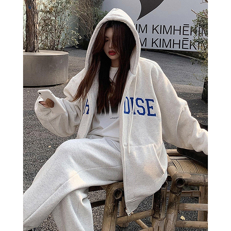 Plush Hooded Cardigan Sweater for Women