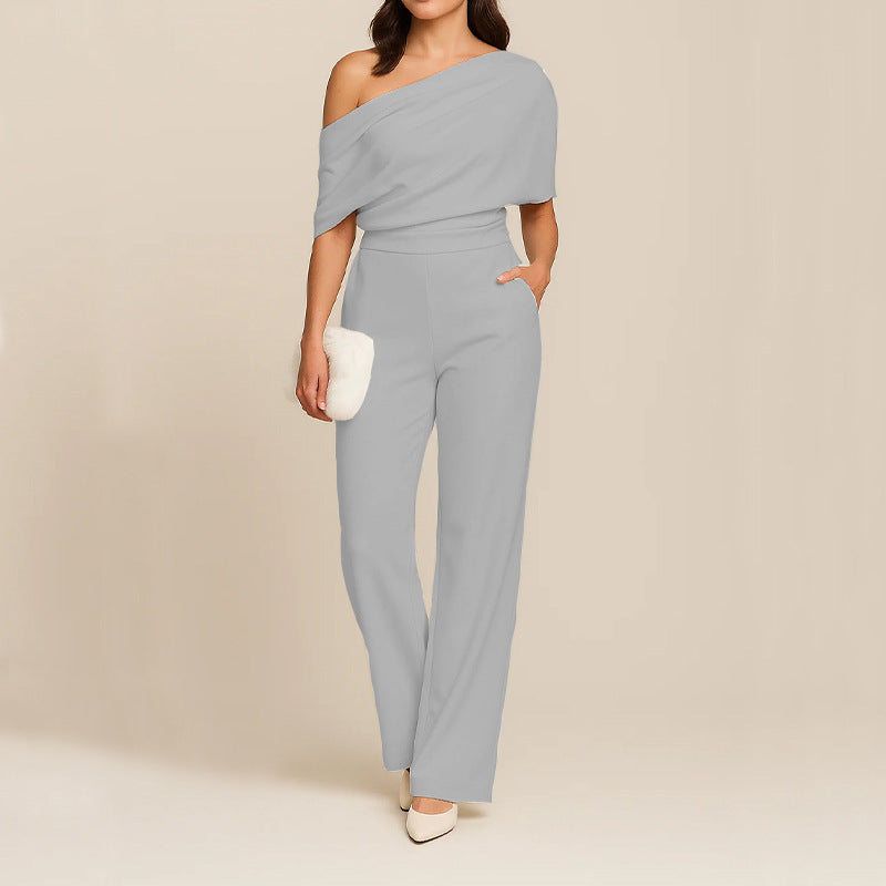 Elegant One-Shoulder Slimming Jumpsuit for Women