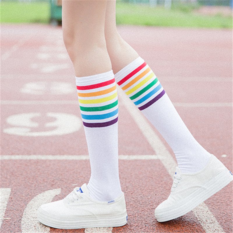 Striped Calf Socks - Breathable & Moisture-Wicking