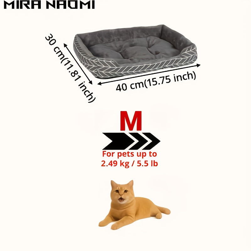 Winter Warm Pet Mattress With Arrow Pattern Design, For Extra Small To Large Breeds, 4 Sizes M-Xxl Ultra Soft Comfortable Plush Dog Bed Made Of Felt Polyester No Assembly Needed Thick Warmer Pad Su...