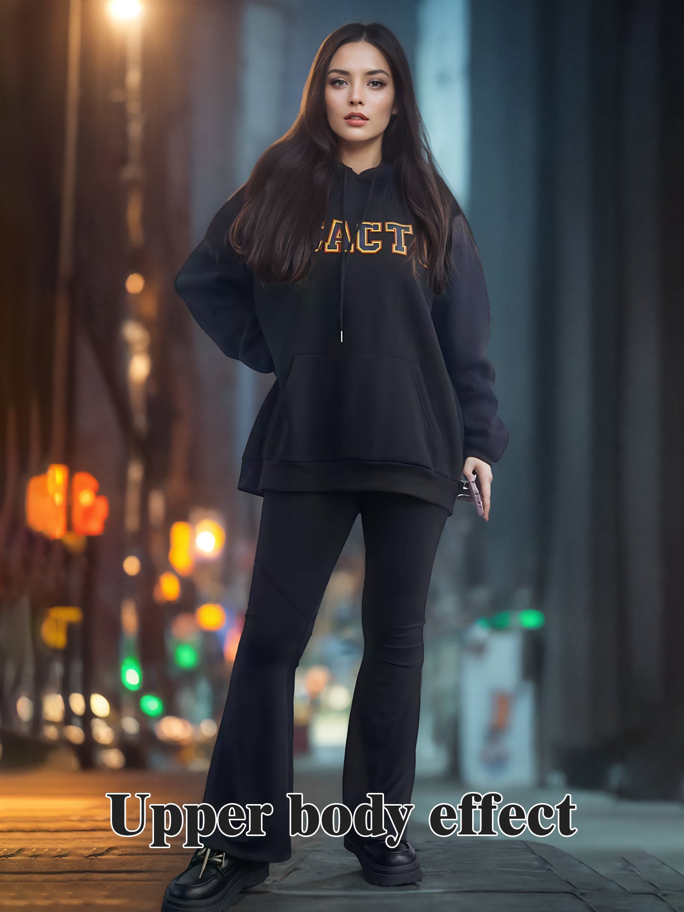 Unisex Stylish Solid Color Print Long Sleeve Hoodie
