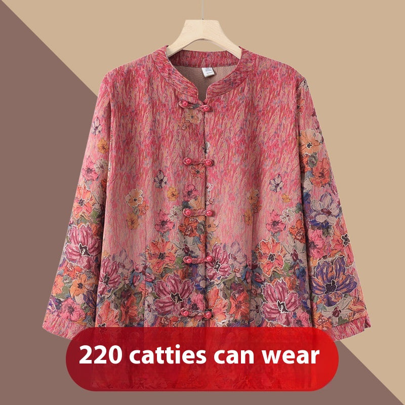 Middle-aged And Elderly Spring And Summer Wear Grandma Thin Tang Suit Upper Clothes