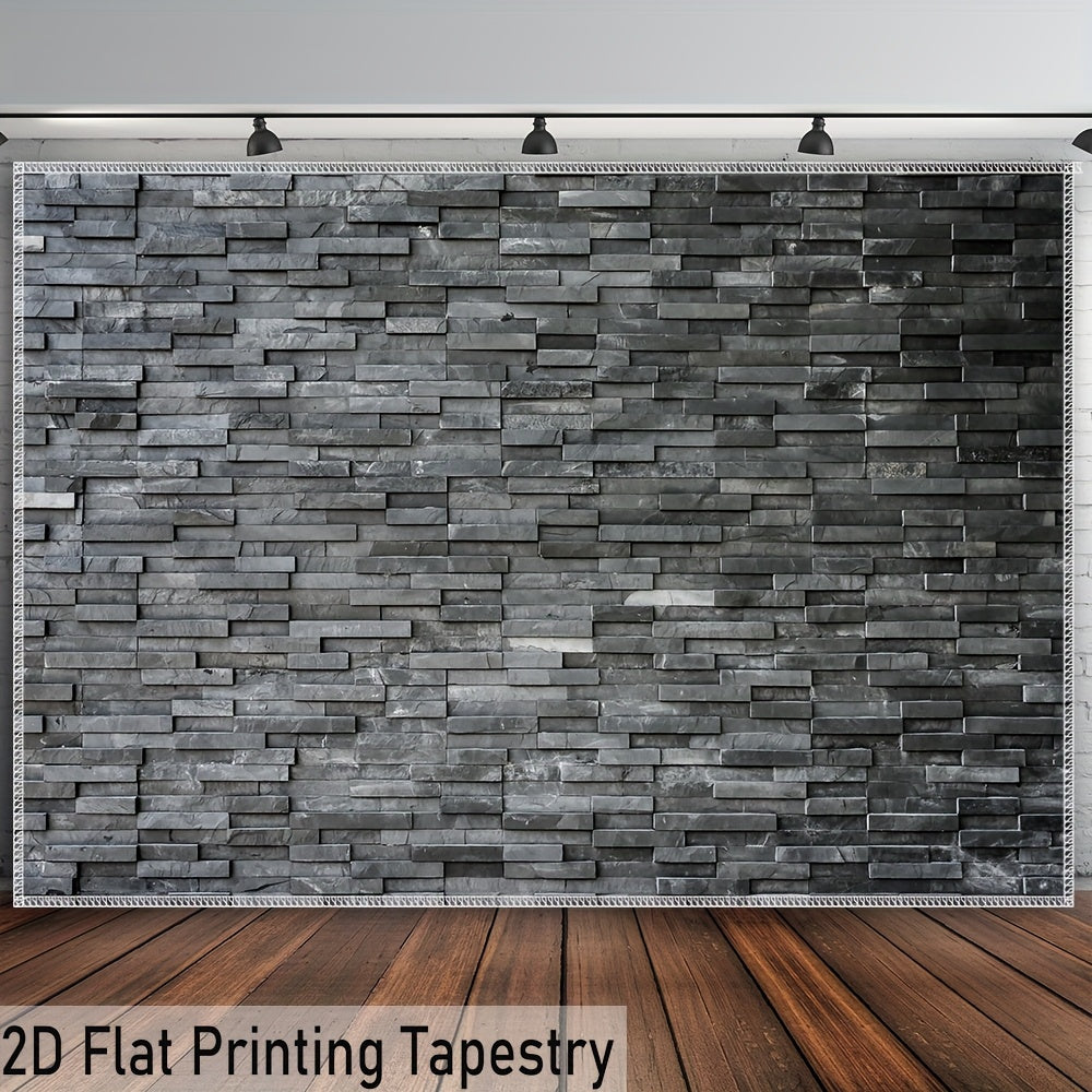 [ 2D Flat Printing] 1pc Ultra Large Size Concave-Convex Brick Wall Photo Background Wall Tapestry Polyester Aesthetic Tapestry for Living Room Bedroom Office Home Room Party Decoration with Free…