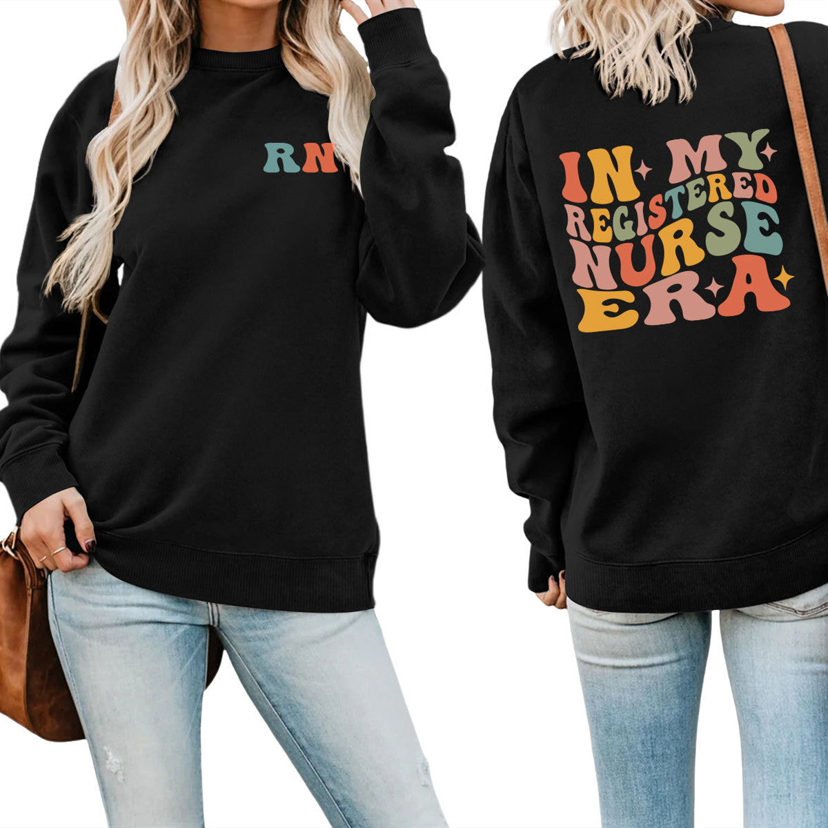 Women's Casual Round Neck Printed Sweatshirt